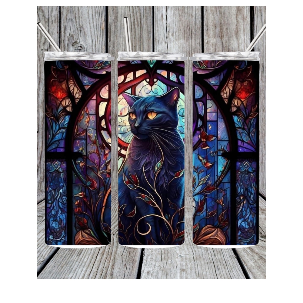 Colorful Cat Art Tumbler
